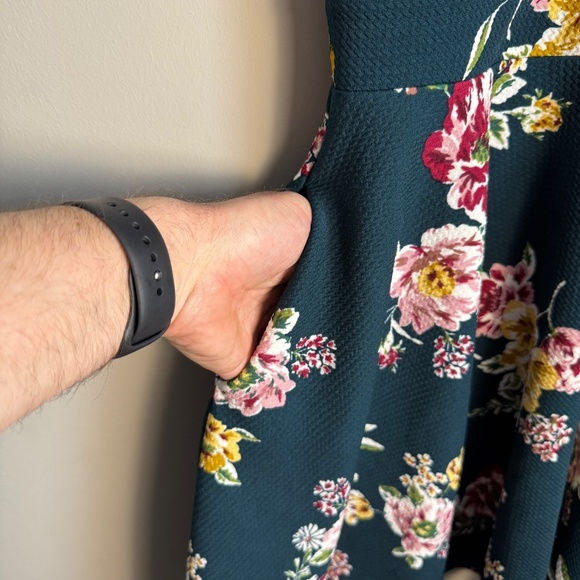 SMAK Parlour Women's Sleeveless Babydoll Collared Floral Print Dress Y2K Green S - Picture 4 of 14